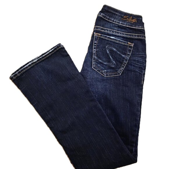 SILVER Jeans Suki Women's W28/L32 dark wash stretch EUC - Picture 1 of 6